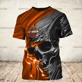 เสื้อกันหนาว มีฮู้ด ลายกะโหลก harley-davidson 3 มิติ สําหรับผู้ชาย และผู้หญิง262103K86