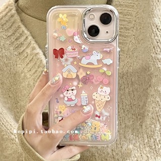 เคสมือถือ ลายไอศกรีม กลิตเตอร์ กันกระแทก สําหรับ Apple 14 Pro Max Iphone 13 12 11 14 Pro 13 Pro 14