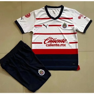 เสื้อกีฬาแขนสั้น ลายทีมชาติฟุตบอล Chivas Away 2324 ชุดเยือน สําหรับเด็ก