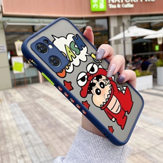 เคสซิลิโคนใส ขอบสี่เหลี่ยม ลายการ์ตูนชินจัง กันกระแทก สําหรับ OPPO Reno 7 Pro 5G Reno 7 se Reno 8 Find X5 Lite Reno7 F21 Pro