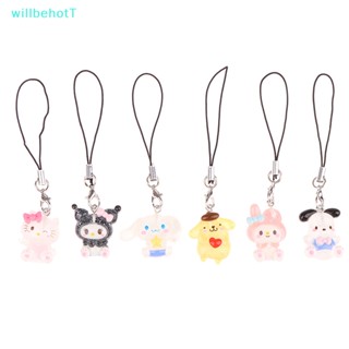 SANRIO [WillbehotT] พวงกุญแจ จี้ห้อยโทรศัพท์ ลาย Melody Cinnamoroll Kuromi Hello Kitty สําหรับตกแต่งกระเป๋า