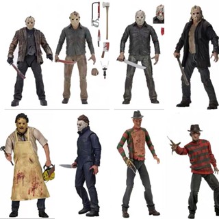 Neca ตุ๊กตาฟิกเกอร์ Friday Freddy Jason Texas ฆ่ามือได้ สีดํา XRU8