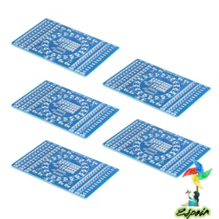 Espo แผ่นบอร์ด PCB ทองแดง สีฟ้า หมุนได้ สําหรับผู้เริ่มต้นเชื่อมบัดกรี ฝึกทักษะ 5 ชิ้น