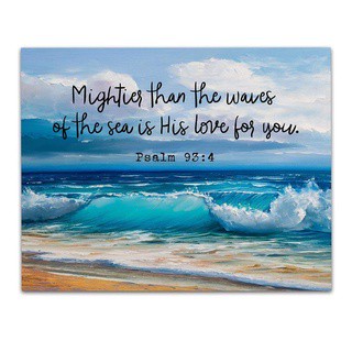 Psalm :Mightier Than the Waves of the Sea is His Love for You Bible Verse Wall Print ของขวัญสร้างแรงบันดาลใจ สําหรับครอบครัว เพื่อน