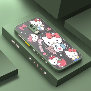 สําหรับ Samsung galaxy J8 2018 เคสการ์ตูน Hello Kitty รูปแบบ บาง ด้าน สี่เหลี่ยม ขอบ การออกแบบใหม่ กันกระแทก ฝ้า ใส เคสโทรศัพท์แข็ง