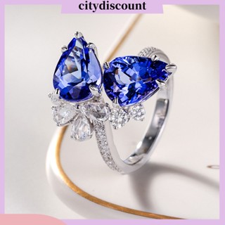 &lt;citydiscount&gt; แหวนหมั้น รูปหยดน้ํา น้ําหนักเบา สําหรับผู้หญิง