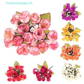 Trillioncatalpa ช่อดอกกุหลาบประดิษฐ์ 15 ดอก 1 ช่อ สําหรับตกแต่งสวน ห้องนั่งเล่น DIY