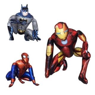 3x SUPERHERO 3D SPIDERMAN IRONMAN BATMAN FOIL  BALLOON SET BIRTHDAY AVENGERS UK