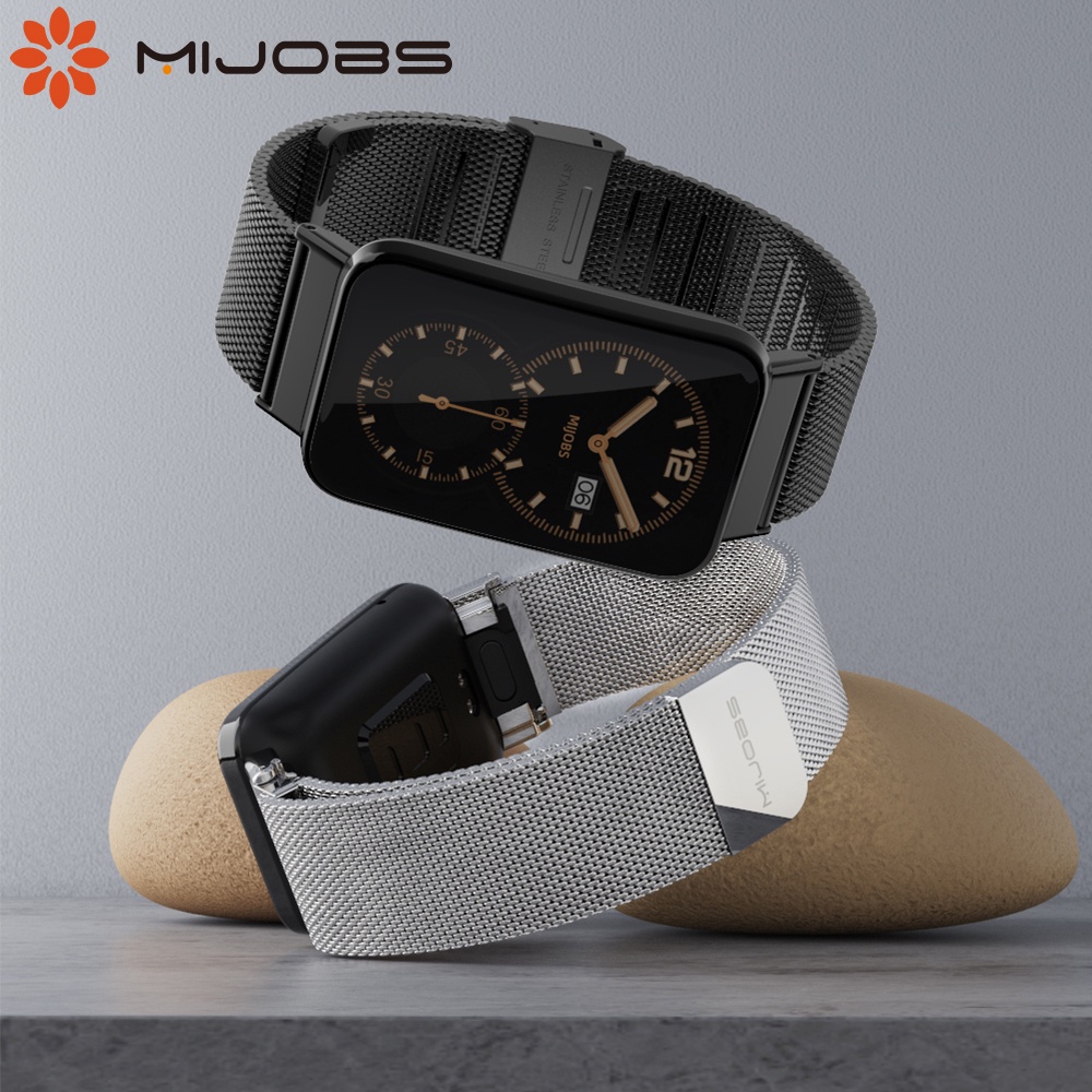 Mijobs Milanese สายนาฬิกาข้อมือสเตนเลส สําหรับ Mi Band 7 Pro Xiaomi Smart Band 7 Pro Miband 7 Pro