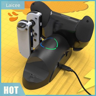 [Laicee.th] 6 in 1 แท่นชาร์จ DC5V 2A สําหรับ Nintendo Switch Pro Nintendo Switch Joy-con