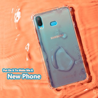 สําหรับ Samsung Galaxy A6s SM-G6200 ยืดหยุ่น ยางนุ่ม คริสตัลใส บาง ป้องกัน เคสเจลลี่ เสริมกันกระแทกมุมกันกระแทก เคสใส