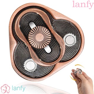 Lanfy ของเล่นฟิดเจ็ตสไลด์ อัลลอย ทรงสามเหลี่ยม หมุนได้ สําหรับเด็ก ผู้ใหญ่