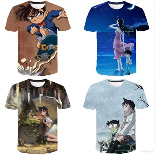 เสื้อยืดแขนสั้นลําลอง พิมพ์ลายอนิเมะ Ellen Detective Conan 3 มิติ พลัสไซซ์ สําหรับผู้ชาย และผู้หญิง