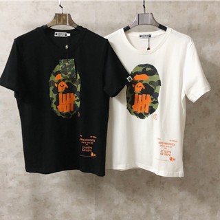 Bape Joint UNDEFEATED เสื้อยืดคอกลม แขนสั้น ผ้าฝ้าย พิมพ์ลายพราง สีขาว สีดํา สําหรับผู้ชาย ผู้หญิง