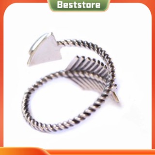 Beststore|  แหวนนิ้วมือ รูปลูกศรเทอร์ควอยซ์ ประดับเทอร์ควอยซ์เทียม ทรงสามเหลี่ยม ปรับได้ สไตล์วินเทจ เครื่องประดับ สําหรับผู้หญิง