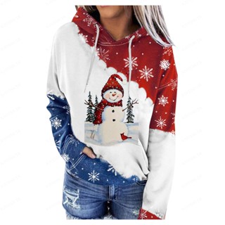 AAA  เสื้อสเวตเตอร์ผู้หญิงสไตล์ยุโรปและอเมริกาแขนยาวลายคริสต์มาส Snowman