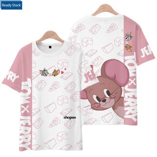 【พร้อมส่ง】Tom And Jerry Cat and Mouse เสื้อยืดแขนสั้น ทรงหลวม พิมพ์ลายน่ารัก สําหรับคู่รัก