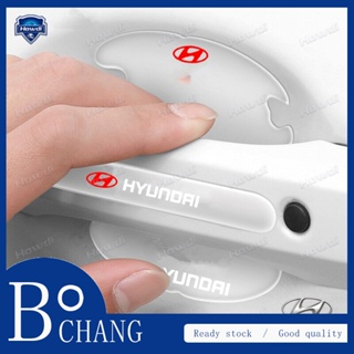 Bochang สติกเกอร์ติดมือจับประตูรถยนต์ ป้องกันรอยขีดข่วน สําหรับ Hyundai 4 ชิ้น ต่อชุด