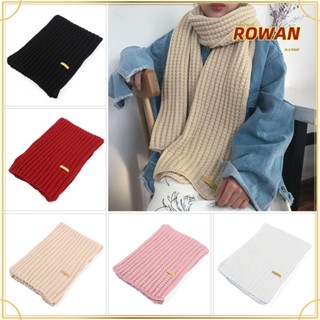 Rowans ผ้าพันคอถัก แบบหนา สีพื้น สําหรับผู้หญิง