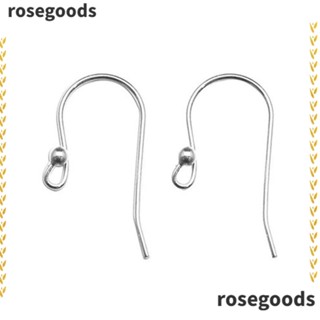 Rosegoods1 ตะขอต่างหูเงินสเตอร์ลิง ตะขอต่างหูเงิน บอลจุดปลา ตะขอต่างหู ค้นพบ ต่างหูเงินสเตอร์ลิง ตะขอเชื่อมต่อ สําหรับผู้หญิง