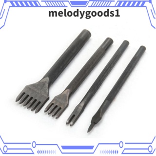 MELODYGOODS1 อุปกรณ์เจาะรูหนัง ทรงกลม 3 มม. 1 2 4 6 กันลื่น สําหรับทํางานฝีมือ DIY 4 ชิ้น