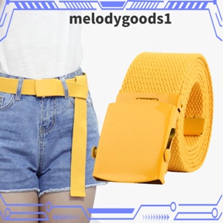 Melodygoods1 เข็มขัดผ้าใบถัก ยืดหยุ่น ทนทาน เข้ากับทุกการแต่งกาย สําหรับผู้ชาย และผู้หญิง