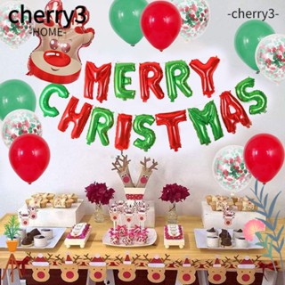 Cherry3 ชุดลูกโป่ง ลายกวางคริสต์มาส สําหรับตกแต่งปาร์ตี้คริสต์มาส