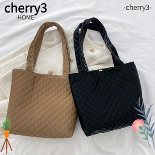 Cherry3 กระเป๋าถือ กระเป๋าสะพายไหล่ ผ้าฝ้าย และไนล่อน ขนาดใหญ่ จุของได้เยอะ แฟชั่นสําหรับสตรี