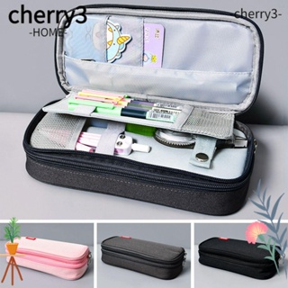 Cherry3 กระเป๋าดินสอ ผ้าแคนวาส ความจุขนาดใหญ่ สําหรับใส่เครื่องเขียน โรงเรียน