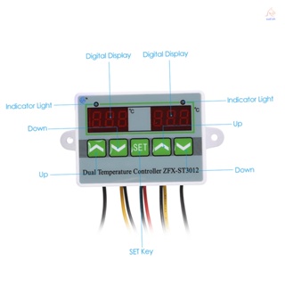 ไมโครคอมพิวเตอร์ ควบคุมอุณหภูมิดิจิตอลอัจฉริยะ พร้อมจอแสดงผลคู่ ZFX-ST3012 220V/1500W สวิตช์ควบคุมอุณหภูมิเทอร์โมสตัทไฟฟ้า