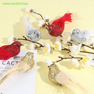 Newsandlichao ขนนก กลิตเตอร์ ต้นไม้ คลิปบน Diy เครื่องประดับตกแต่งบ้าน ปาร์ตี้ ดี