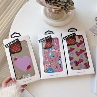  Casetify เคสโทรศัพท์มือถือกระจก กันกระแทก ลายบาร์บี้ สําหรับ iPhone 14 Plus13 12 11 Pro Max