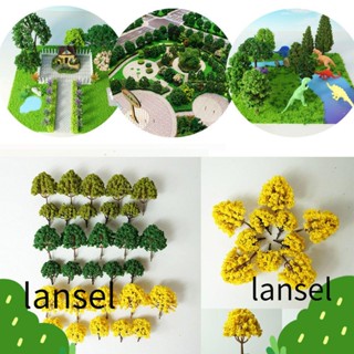 LANSEL โมเดลต้นไม้ปลอม ใบไม้สีเขียวอ่อน แฮนด์เมด DIY 30 ชิ้น