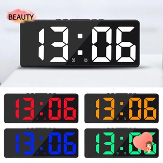 BEAUTY นาฬิกาปลุกดิจิทัล LED มีไฟแบ็คไลท์ บอกอุณหภูมิ และปฏิทิน