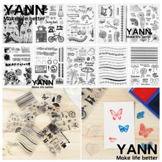 Yann แสตมป์ยางซิลิโคนใส ลายดอกไม้ แฮนด์เมด สําหรับตกแต่งสมุดภาพ DIY