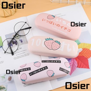 OSIER1 กล่องเก็บแว่นกันแดด, เคสแว่นตาสตรอเบอร์รี่, กล่องเก็บแว่นตา PU แบบพกพา ที่ทนต่อการบีบอัด สําหรับสายตาสั้น