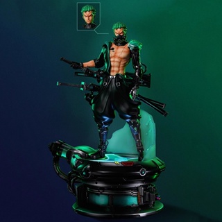  โมเดลฟิกเกอร์ PVC รูปการ์ตูนอนิเมะ One Piece Cyberpunk Roronoa Zoro แบบสองหัว ของเล่นสะสม สําหรับเด็ก