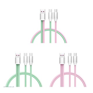 【seve*】สายชาร์จ Micro USB Type C 7 87 47 24 นิ้ว ยืดหยุ่น 2 in 1