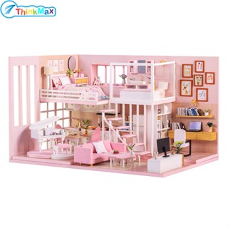 ชุดบ้านตุ๊กตาจิ๋ว พร้อมเฟอร์นิเจอร์ แฮนด์เมด Diy สําหรับเป็นของขวัญวันเกิดเด็กผู้หญิง