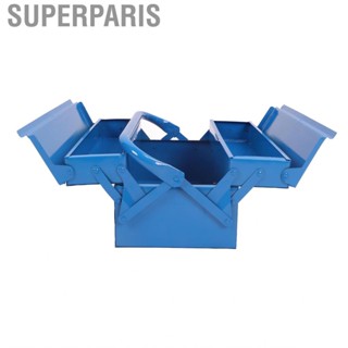 Superparis Folding Tool Organizer  Reinforced Cantilever Metal Box 3 Tray Storage for Garage