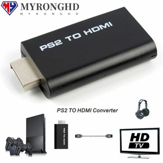 Myronghd PS2 To HDMI อะแดปเตอร์ USB 480i 480p 576i รองรับ PS2 ทุกโหมดจอแสดงผล