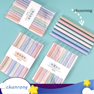 Chunrong ปากกามาร์กเกอร์ พลาสติก แบบแห้งเร็ว หัวคู่ เครื่องเขียน สําหรับนักเรียน 6 ชิ้น