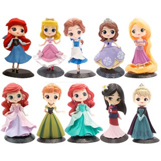 โมเดลตุ๊กตาฟิกเกอร์ Disney Mermaid Elsa Anna Snow White Belle Sophia เหมาะกับของขวัญวันเกิด สําหรับตกแต่งรถยนต์