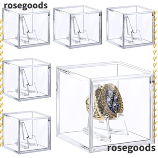 Rosegoods1 กล่องอะคริลิคใส สําหรับใส่เครื่องประดับ แหวน 1 ชุด