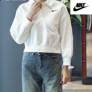 [ขายดี Boutique] Nike เสื้อโปโลแขนยาวลําลอง คอปก พับได้ แนวคลาสสิก แฟชั่นสําหรับผู้หญิง 100%