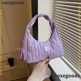 Rosegoods1 กระเป๋าถือ กระเป๋าสะพายไหล่ สะพายข้าง หนัง Pu ทรงโท้ท จุของได้เยอะ สีพื้น สไตล์มินิมอล สําหรับสตรี