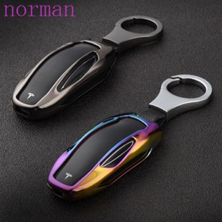 Norman เคสกุญแจรีโมตรถยนต์ TPU โลหะผสมสังกะสี สําหรับ Model 3 Y X Model 3 Y X