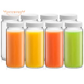 ขวดแก้ว 16 ออนซ์ พร้อมฝาปิด สีโปร่งใส 8 ชิ้น