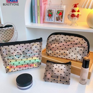Topbeauty กระเป๋าเครื่องสําอาง ผ้าตาข่าย แบบใส มีซิป แบบพกพา