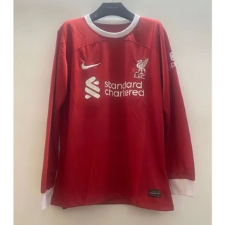 เสื้อกีฬาแขนยาว ลายทีมชาติฟุตบอล Liverpool 23-24 ชุดเหย้า สําหรับผู้ชาย ไซซ์ S - 4XL